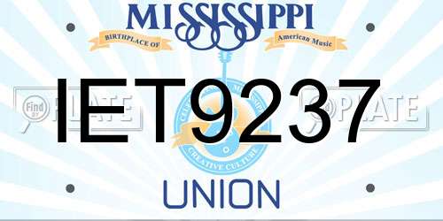 IET9237 Mississippi License Plate