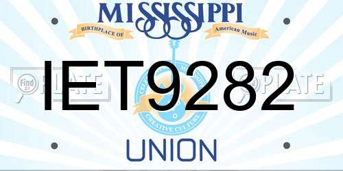 IET9282 Mississippi License Plate