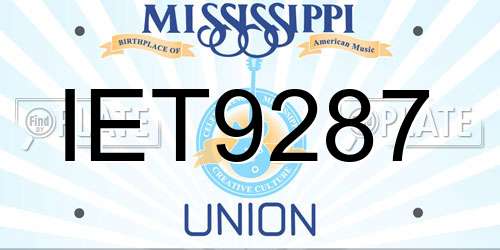 IET9287 Mississippi License Plate