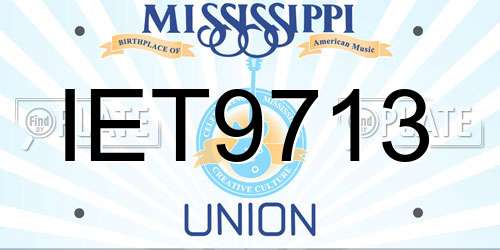 IET9713 Mississippi License Plate