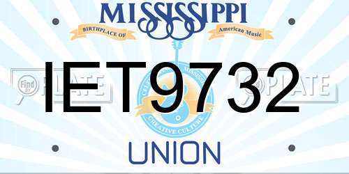 IET9732 Mississippi License Plate