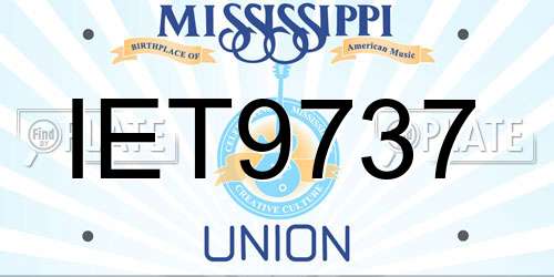 IET9737 Mississippi License Plate