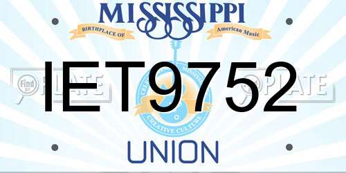 IET9752 Mississippi License Plate