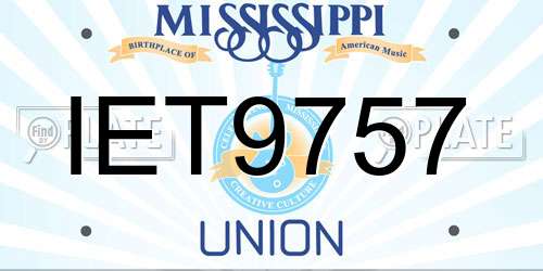 IET9757 Mississippi License Plate