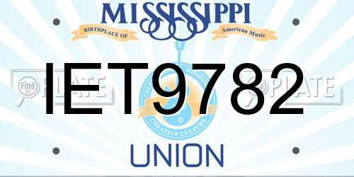 IET9782 Mississippi License Plate