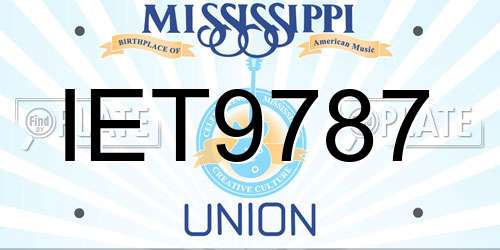 IET9787 Mississippi License Plate