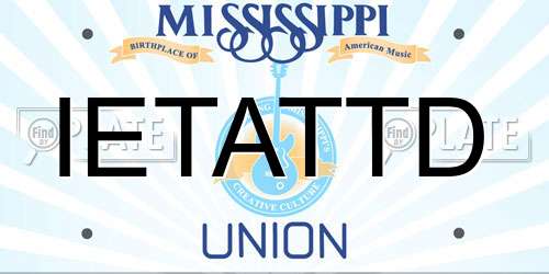 IETATTD Mississippi License Plate