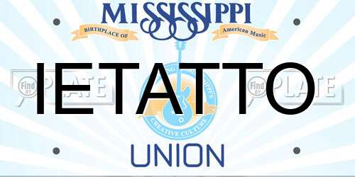 IETATTO Mississippi License Plate