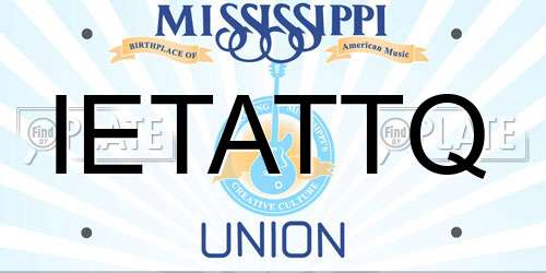 IETATTQ Mississippi License Plate