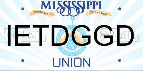 IETDGGD Mississippi License Plate