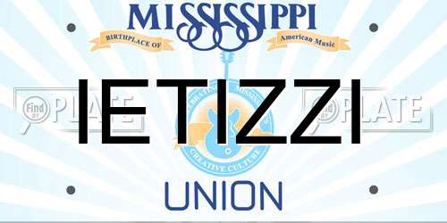 IETIZZI Mississippi License Plate