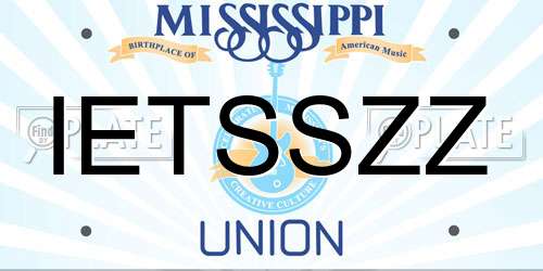 IETSSZZ Mississippi License Plate