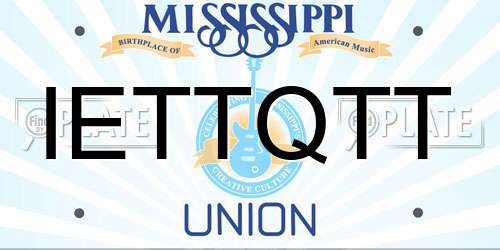IETTQTT Mississippi License Plate