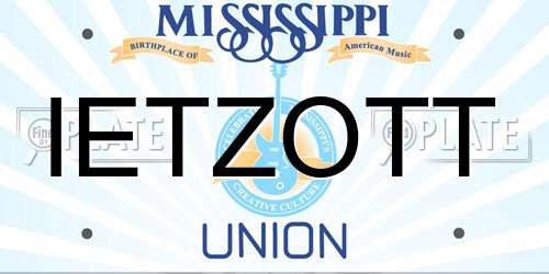 IETZOTT Mississippi License Plate