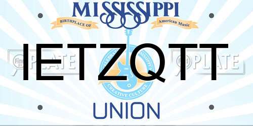 IETZQTT Mississippi License Plate