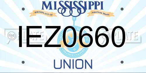 IEZ0660 Mississippi License Plate