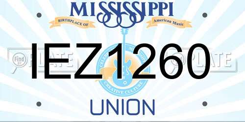 IEZ1260 Mississippi License Plate