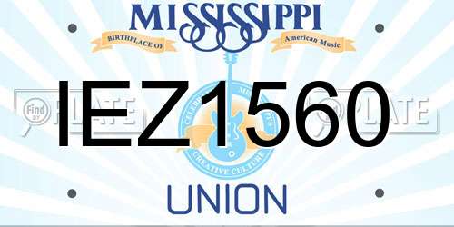 IEZ1560 Mississippi License Plate