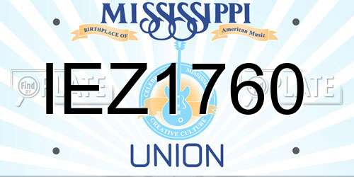 IEZ1760 Mississippi License Plate