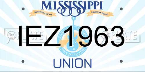 IEZ1963 Mississippi License Plate