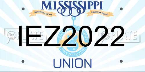 IEZ2022 Mississippi License Plate