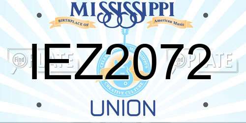 IEZ2072 Mississippi License Plate