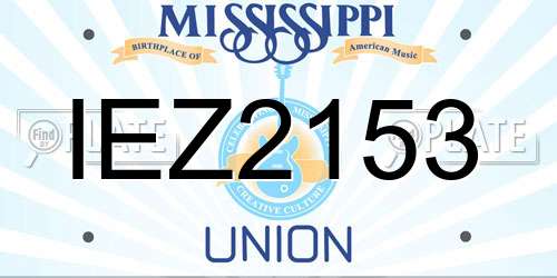 IEZ2153 Mississippi License Plate