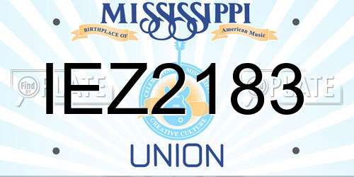 IEZ2183 Mississippi License Plate