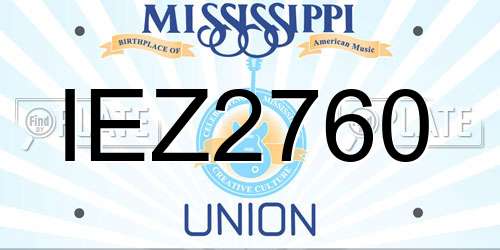 IEZ2760 Mississippi License Plate