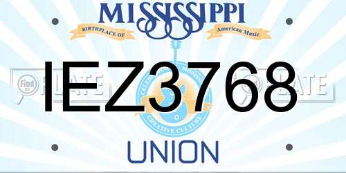 IEZ3768 Mississippi License Plate