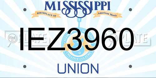 IEZ3960 Mississippi License Plate