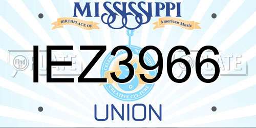 IEZ3966 Mississippi License Plate