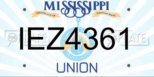 IEZ4361 Mississippi License Plate