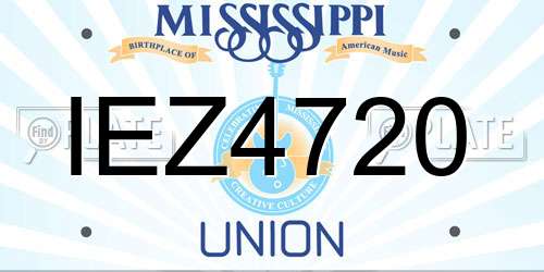 IEZ4720 Mississippi License Plate