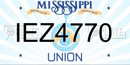 IEZ4770 Mississippi License Plate