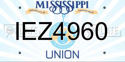 IEZ4960 Mississippi License Plate