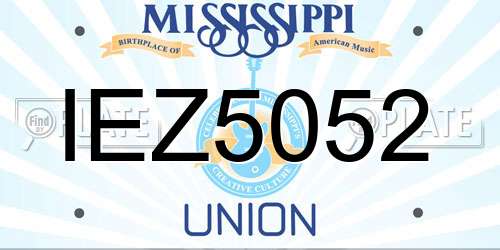 IEZ5052 Mississippi License Plate