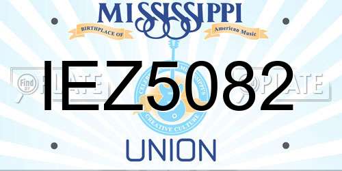 IEZ5082 Mississippi License Plate