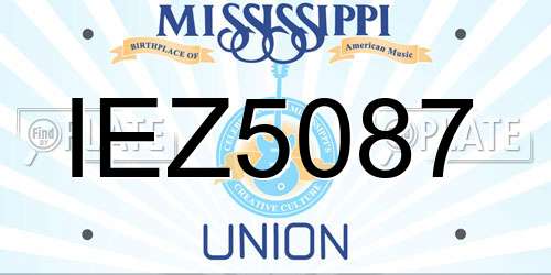 IEZ5087 Mississippi License Plate