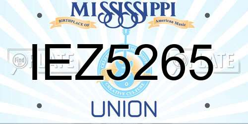 IEZ5265 Mississippi License Plate