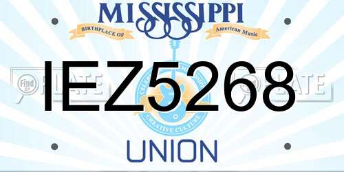 IEZ5268 Mississippi License Plate