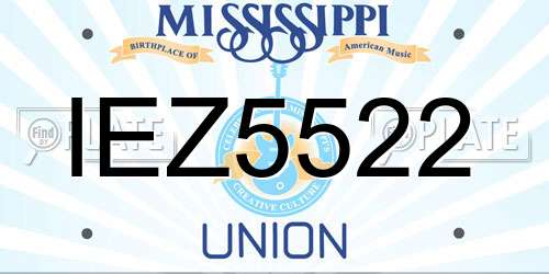 IEZ5522 Mississippi License Plate