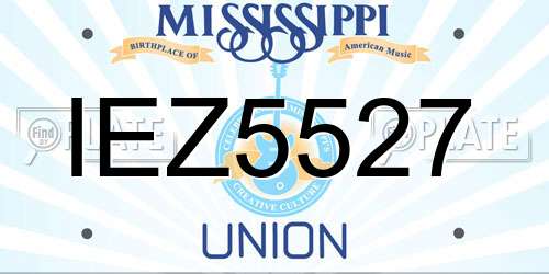 IEZ5527 Mississippi License Plate