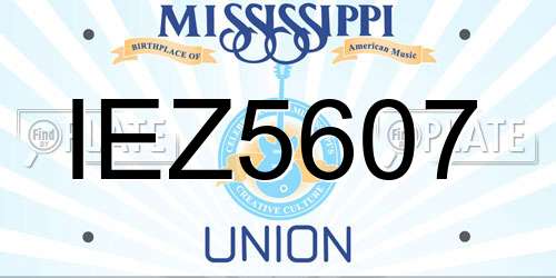 IEZ5607 Mississippi License Plate