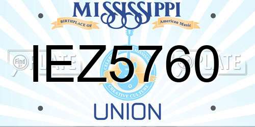 IEZ5760 Mississippi License Plate