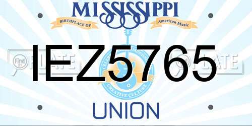 IEZ5765 Mississippi License Plate