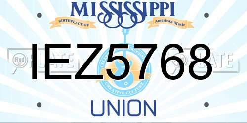 IEZ5768 Mississippi License Plate