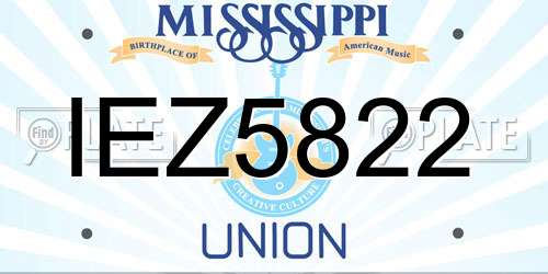 IEZ5822 Mississippi License Plate