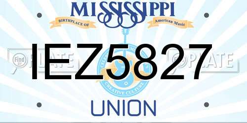 IEZ5827 Mississippi License Plate
