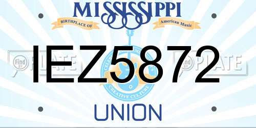 IEZ5872 Mississippi License Plate